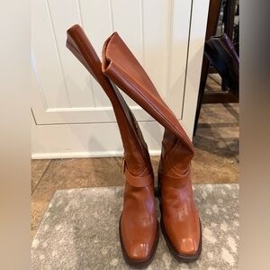 Vince Camuto Brown Leather Knee-High Riding Boots Size 9.5 WIDE CALF NEW